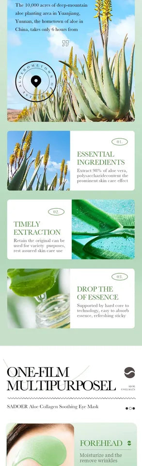 Aloe Vera Collagen Eye Masks – Hydrating Anti-Dark Circles